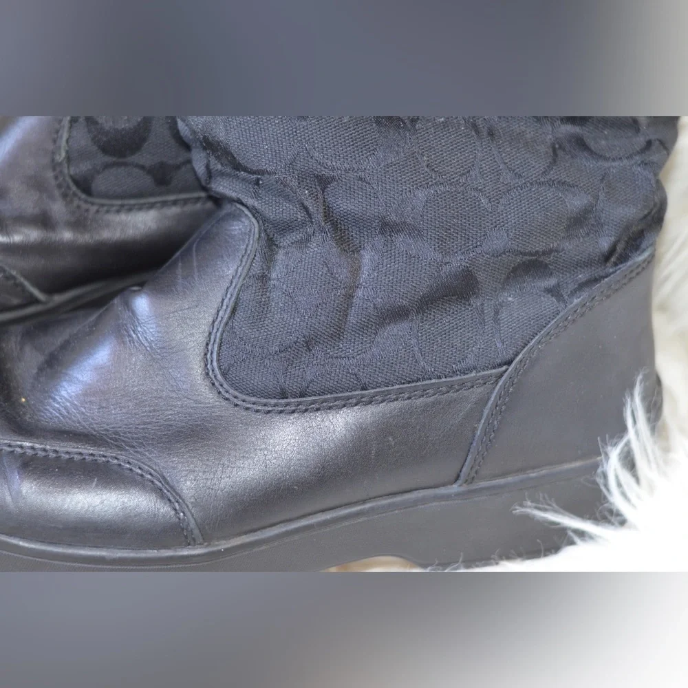 Coach Kayla Black Boot Women’s Size 8.5 Signature Print - Picture 10 of 16